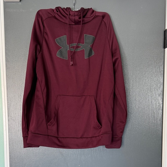 Under Armour Tops - Under Armour Burgundy Pullover with Black Logo